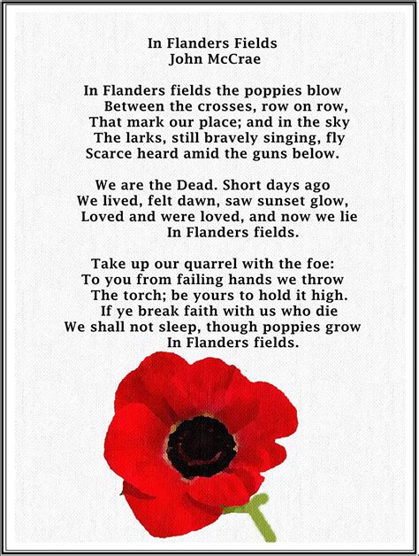 In Flanders Field Poem Printable